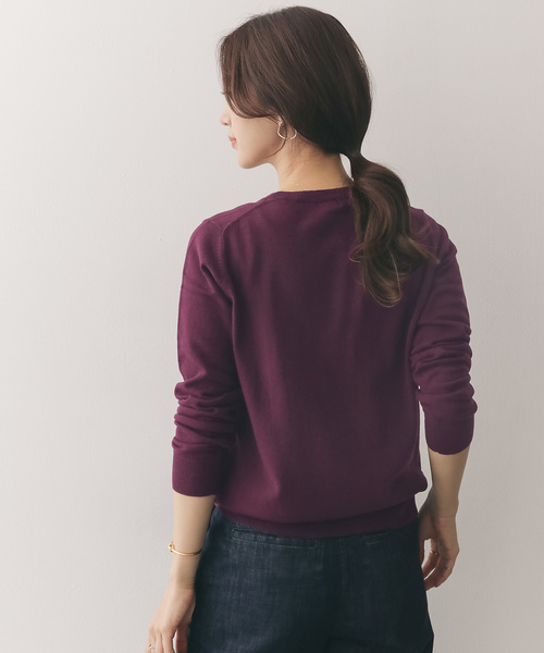 URBAN RESEARCH DOORS（アーバンリサーチドアーズ）の「綿カシミヤクルーネックプルオーバー（ニット/セーター・レディース・ボルドー/ベージュ/ブルー/ブラック・ONE）」の7枚目の写真