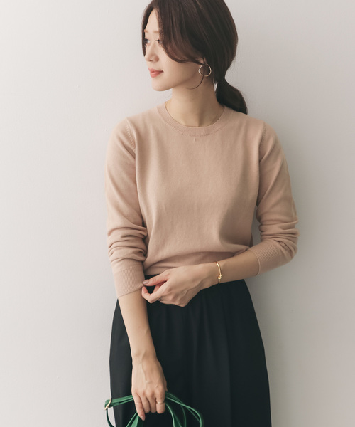 URBAN RESEARCH DOORS（アーバンリサーチドアーズ）の「綿カシミヤクルーネックプルオーバー（ニット/セーター・レディース・ボルドー/ベージュ/ブルー/ブラック・ONE）」の15枚目の写真