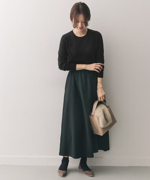 URBAN RESEARCH DOORS（アーバンリサーチドアーズ）の「綿カシミヤクルーネックプルオーバー（ニット/セーター・レディース・ボルドー/ベージュ/ブルー/ブラック・ONE）」の21枚目の写真