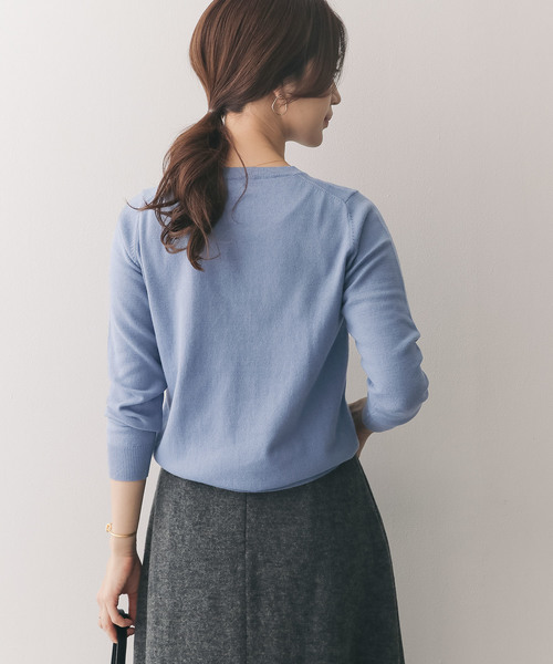 URBAN RESEARCH DOORS（アーバンリサーチドアーズ）の「綿カシミヤクルーネックプルオーバー（ニット/セーター・レディース・ボルドー/ベージュ/ブルー/ブラック・ONE）」の13枚目の写真