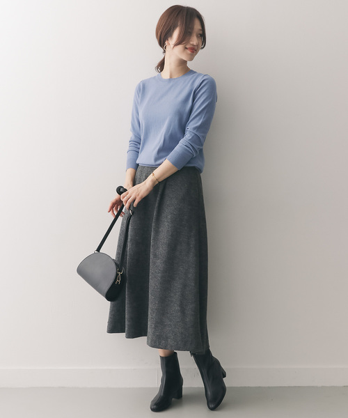 URBAN RESEARCH DOORS（アーバンリサーチドアーズ）の「綿カシミヤクルーネックプルオーバー（ニット/セーター・レディース・ボルドー/ベージュ/ブルー/ブラック・ONE）」の5枚目の写真