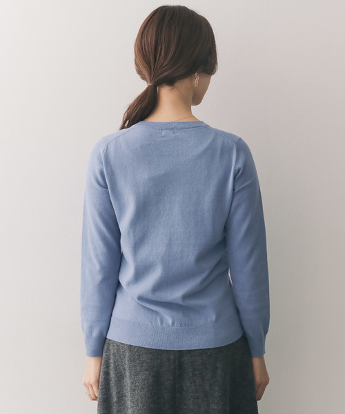 URBAN RESEARCH DOORS（アーバンリサーチドアーズ）の「綿カシミヤクルーネックプルオーバー（ニット/セーター・レディース・ボルドー/ベージュ/ブルー/ブラック・ONE）」の16枚目の写真