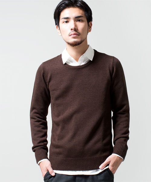 NANO universe(ナノユニバース)の「AKM×nano・universe/ Crew-Neck Knit(ニット/セーター・メンズ・ブラック/ダークグレー/ライトグレー/ダークブラウン/ベージュ/ダークグリーン/ブルー/ネイビー・SMALL/MEDIUM/LARGE/X-LARGE)」の4枚目の写真