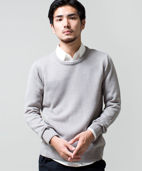 NANO universe(ナノユニバース)の「AKM×nano・universe/ Crew-Neck Knit(ニット/セーター・メンズ・ブラック/ダークグレー/ライトグレー/ダークブラウン/ベージュ/ダークグリーン/ブルー/ネイビー・SMALL/MEDIUM/LARGE/X-LARGE)」の3枚目の写真