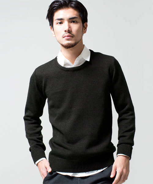 NANO universe(ナノユニバース)の「AKM×nano・universe/ Crew-Neck Knit(ニット/セーター・メンズ・ブラック/ダークグレー/ライトグレー/ダークブラウン/ベージュ/ダークグリーン/ブルー/ネイビー・SMALL/MEDIUM/LARGE/X-LARGE)」の6枚目の写真
