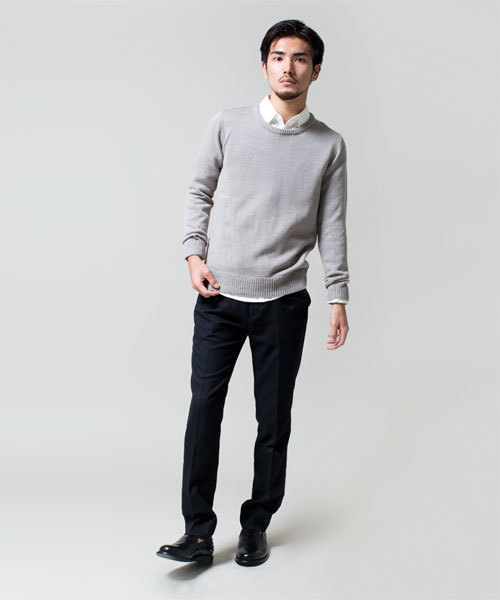 NANO universe(ナノユニバース)の「AKM×nano・universe/ Crew-Neck Knit(ニット/セーター・メンズ・ブラック/ダークグレー/ライトグレー/ダークブラウン/ベージュ/ダークグリーン/ブルー/ネイビー・SMALL/MEDIUM/LARGE/X-LARGE)」の16枚目の写真