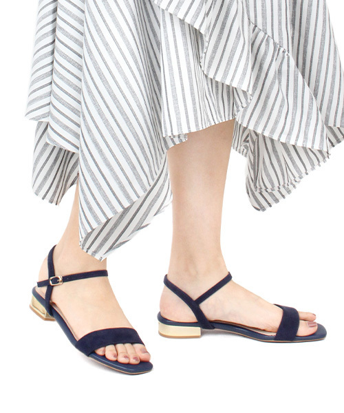 RANDA（ランダ）の「ストラップフラットサンダル（サンダル・レディース・ブラック/ネイビー/ブラウン/レッド/カーキ・L/LL/M/S）」の4枚目の写真