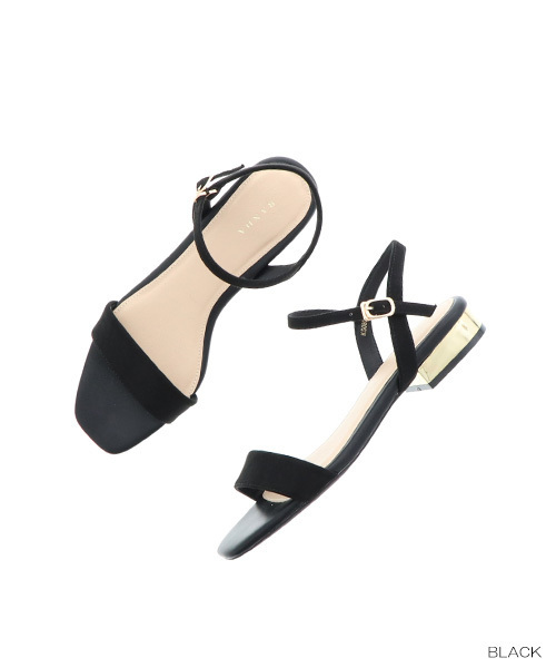 RANDA（ランダ）の「ストラップフラットサンダル（サンダル・レディース・ブラック/ネイビー/ブラウン/レッド/カーキ・L/LL/M/S）」の2枚目の写真