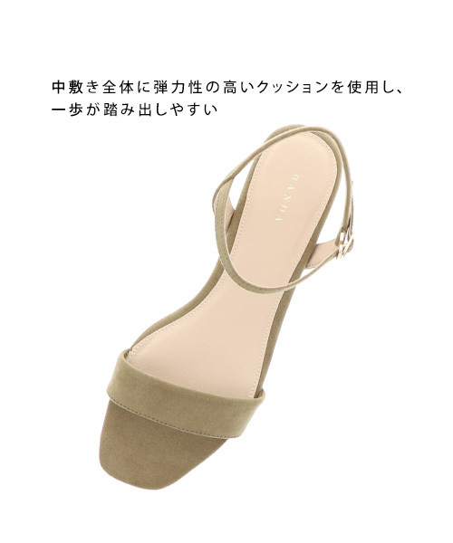 RANDA（ランダ）の「ストラップフラットサンダル（サンダル・レディース・ブラック/ネイビー/ブラウン/レッド/カーキ・L/LL/M/S）」の12枚目の写真