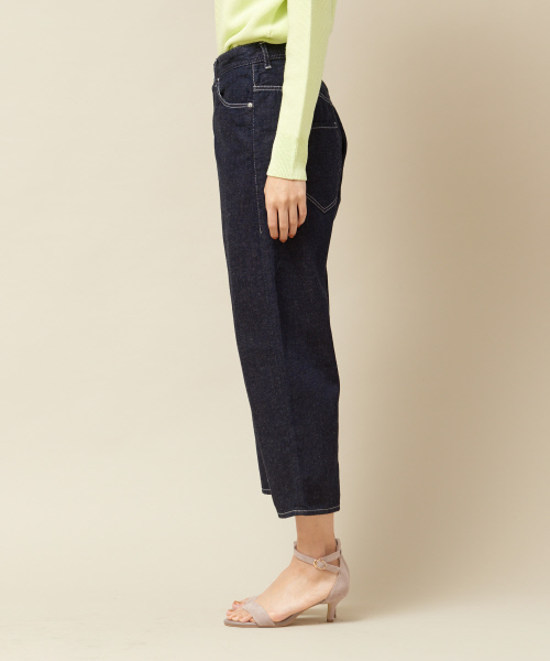 qualite（カリテ）の「【再入荷】e×qualiteストレートワイドデニム2019（デニムパンツ・レディース・インディゴブルー/アイボリー・40/38/36/34/32）」の4枚目の写真
