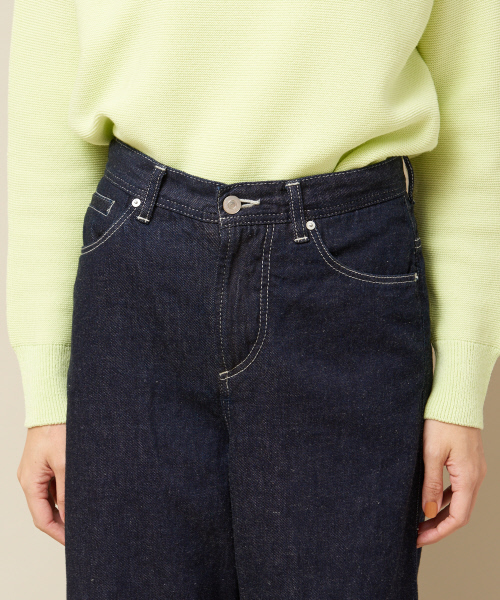 qualite（カリテ）の「【再入荷】e×qualiteストレートワイドデニム2019（デニムパンツ・レディース・インディゴブルー/アイボリー・40/38/36/34/32）」の6枚目の写真