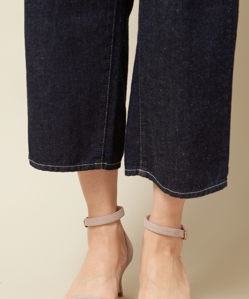 qualite（カリテ）の「【再入荷】e×qualiteストレートワイドデニム2019（デニムパンツ・レディース・インディゴブルー/アイボリー・40/38/36/34/32）」の9枚目の写真