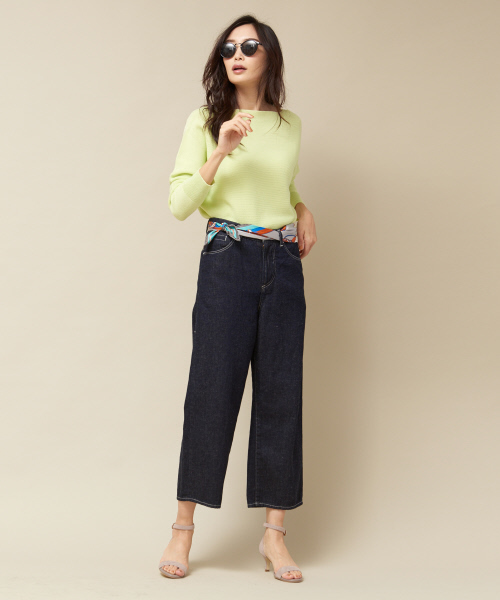 qualite（カリテ）の「【再入荷】e×qualiteストレートワイドデニム2019（デニムパンツ・レディース・インディゴブルー/アイボリー・40/38/36/34/32）」の11枚目の写真