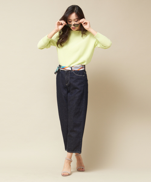 qualite（カリテ）の「【再入荷】e×qualiteストレートワイドデニム2019（デニムパンツ・レディース・インディゴブルー/アイボリー・40/38/36/34/32）」の12枚目の写真