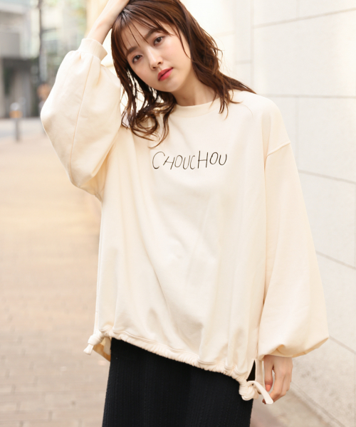 Heather(ヘザー)の「ドロストロゴウラケプルオーバー 829550(スウェット・レディース・ホワイト/パープル/ブラック・FREE)」の2枚目の写真