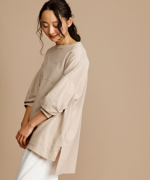 Munich（ミューニック）の「度詰天竺カットソーパフスリーブビッグプルオーバー（Tシャツ/カットソー・レディース・ホワイト/ベージュ/ブラウン/ダークグレー・FREE）」の10枚目の写真