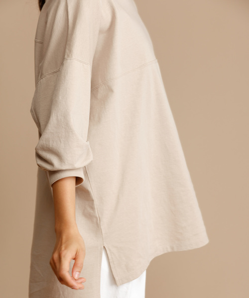 Munich（ミューニック）の「度詰天竺カットソーパフスリーブビッグプルオーバー（Tシャツ/カットソー・レディース・ホワイト/ベージュ/ブラウン/ダークグレー・FREE）」の12枚目の写真