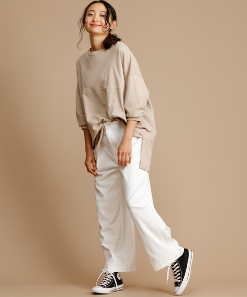 Munich（ミューニック）の「度詰天竺カットソーパフスリーブビッグプルオーバー（Tシャツ/カットソー・レディース・ホワイト/ベージュ/ブラウン/ダークグレー・FREE）」の15枚目の写真