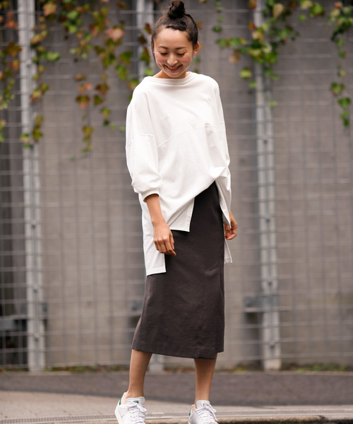 Munich（ミューニック）の「度詰天竺カットソーパフスリーブビッグプルオーバー（Tシャツ/カットソー・レディース・ホワイト/ベージュ/ブラウン/ダークグレー・FREE）」の22枚目の写真