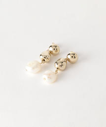BEAUTY&YOUTH UNITED ARROWS | BY メタル×パールモチーフ 3ドロップピアス(ピアス（両耳用）)