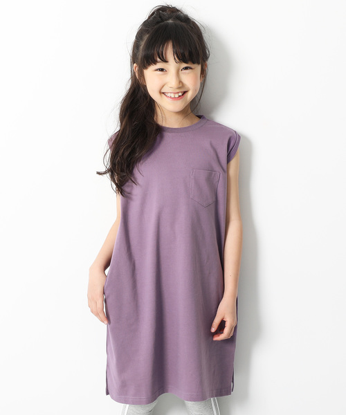 devirock（デビロック）の「ボックスタンクワンピース（ワンピース・キッズ・ブラック/ホワイト/モカ/スモークピンク/ラベンダー/ベージュ・110cm/150cm/140cm/120cm/160cm/100cm/130cm）」の5枚目の写真