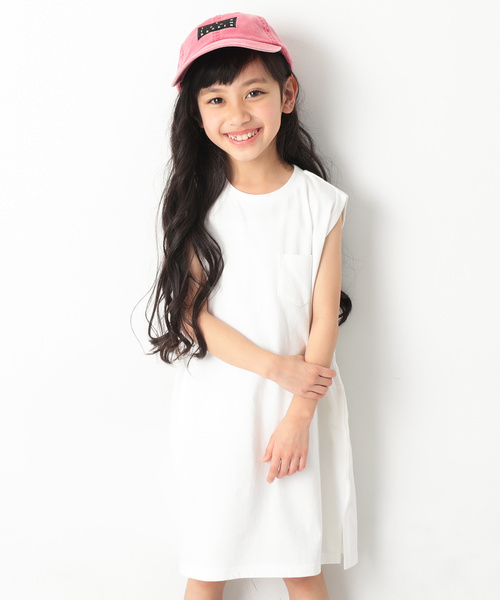 devirock（デビロック）の「ボックスタンクワンピース（ワンピース・キッズ・ブラック/ホワイト/モカ/スモークピンク/ラベンダー/ベージュ・110cm/150cm/140cm/120cm/160cm/100cm/130cm）」の2枚目の写真