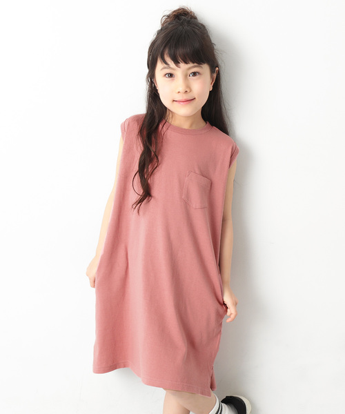 devirock（デビロック）の「ボックスタンクワンピース（ワンピース・キッズ・ブラック/ホワイト/モカ/スモークピンク/ラベンダー/ベージュ・110cm/150cm/140cm/120cm/160cm/100cm/130cm）」の6枚目の写真