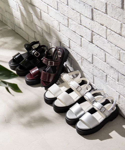 WEGO(ウィゴー)の「WEGO/厚底ベルトサンダル(サンダル・レディース・シルバー/ホワイト/ワイン/ブラック・LARGE/MEDIUM)」の8枚目の写真