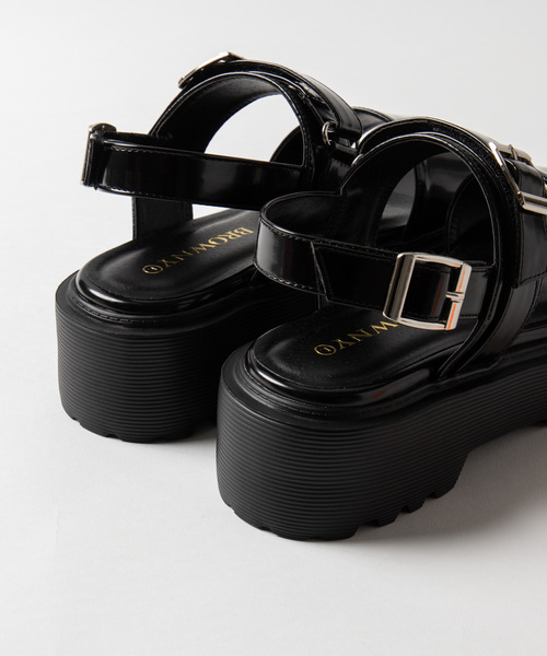 WEGO(ウィゴー)の「WEGO/厚底ベルトサンダル(サンダル・レディース・シルバー/ホワイト/ワイン/ブラック・LARGE/MEDIUM)」の6枚目の写真