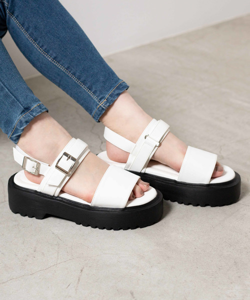 WEGO(ウィゴー)の「WEGO/厚底ベルトサンダル(サンダル・レディース・シルバー/ホワイト/ワイン/ブラック・LARGE/MEDIUM)」の21枚目の写真