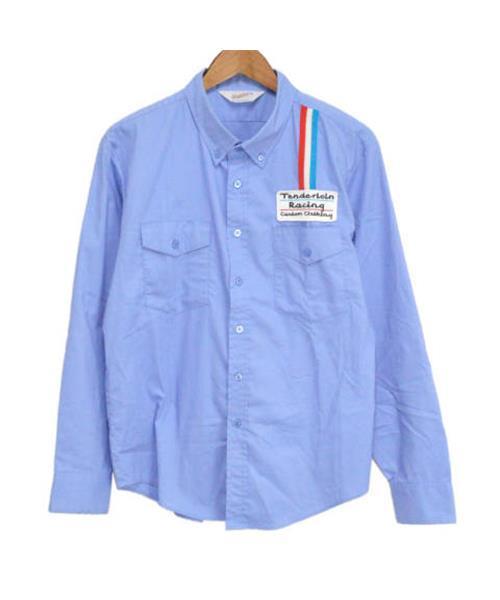 テンダーロイン ワッペン 半袖 ボーリングシャツ ブルー S TENDERLOIN T-BOWL SHT テンダーロイン ワッペン 半袖 ボーリング