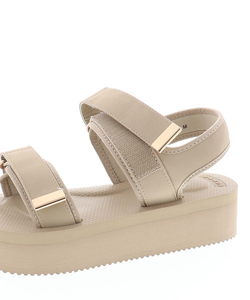 新品タグ付きRANDAランダ厚底サンダル ランダ RANDA ステッチリボン厚底サンダル （BLACK