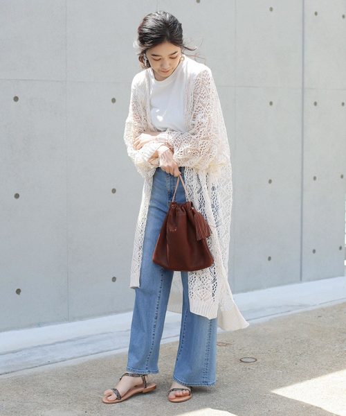 Gready Brilliant（グレディブリリアン）の「柄編みニットCD（カーディガン/ボレロ・レディース・ブラック/ベージュ・38）」の3枚目の写真