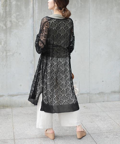 Gready Brilliant（グレディブリリアン）の「柄編みニットCD（カーディガン/ボレロ・レディース・ブラック/ベージュ・38）」の7枚目の写真