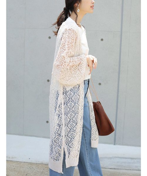 Gready Brilliant（グレディブリリアン）の「柄編みニットCD（カーディガン/ボレロ・レディース・ブラック/ベージュ・38）」の8枚目の写真