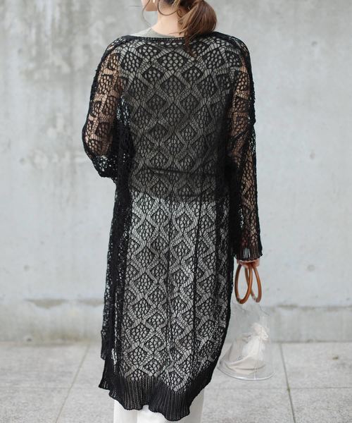 Gready Brilliant（グレディブリリアン）の「柄編みニットCD（カーディガン/ボレロ・レディース・ブラック/ベージュ・38）」の11枚目の写真