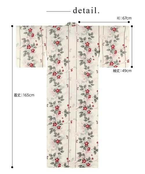 KOBE LETTUCE（コウベレタス）の「[浴衣単品]大人の花柄夏恋ゆかた（浴衣・レディース・グリーン系その他/ブルー系その他/ホワイト系その他2/ホワイト系その他3/ブルー系その他2/ホワイト系その他/パープル系その他/ホワイト系その他4/ブルー系その他3・FREE）」の11枚目の写真