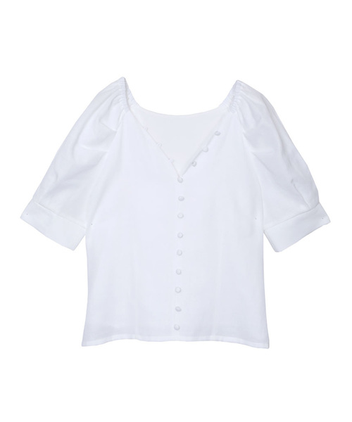 Ameri（アメリ）の「DECORATIVE BUTTON BLOUSE（シャツ/ブラウス