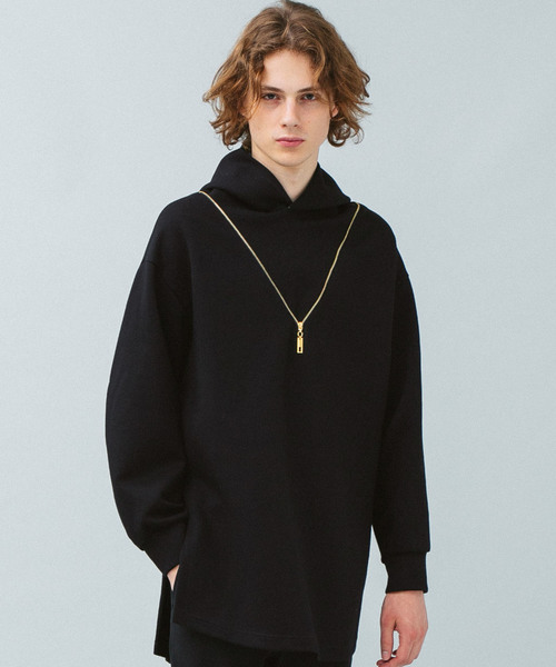 CULLNI（クルニ）の「【CULLNI】別注スリットロングパーカー（パーカー・メンズ・ブラック/ワインレッド/ネイビー・1/2）」の5枚目の写真