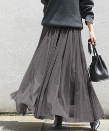 coca（coca） | 長さ選べる上品カラーチュールスカート(LONG)(スカート)