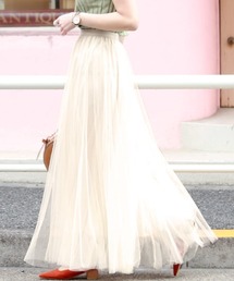 coca（coca） | 長さ選べる上品カラーチュールスカート(LONG)(スカート)