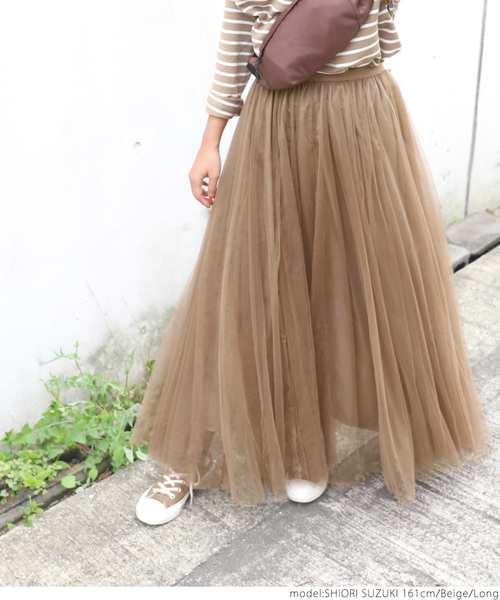 coca（coca）（コカ）の「長さ選べる上品カラーチュールスカート(LONG)（スカート・レディース・ブラック/ベージュ/パープル/ブラウン/ライトグレー/アイボリー/ラベンダー/チャコールグレー・LONG/ONE SIZE）」の11枚目の写真