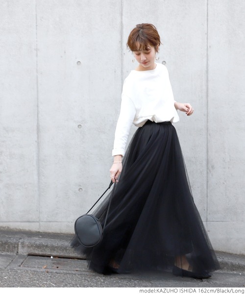 coca（coca）（コカ）の「長さ選べる上品カラーチュールスカート(LONG)（スカート・レディース・ブラック/ベージュ/パープル/ブラウン/ライトグレー/アイボリー/ラベンダー/チャコールグレー・LONG/ONE SIZE）」の20枚目の写真