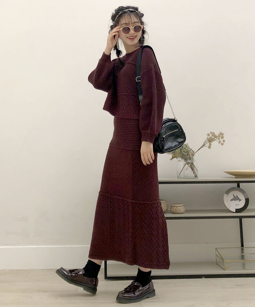 archives（アルシーヴ）の「【SETUPにも】パッチワークケーブルスカート（スカート・レディース・ベージュ/ブラウン/ピンクベージュ・MEDIUM）」の18枚目の写真