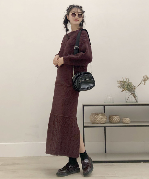 archives（アルシーヴ）の「【SETUPにも】パッチワークケーブルスカート（スカート・レディース・ベージュ/ブラウン/ピンクベージュ・MEDIUM）」の17枚目の写真