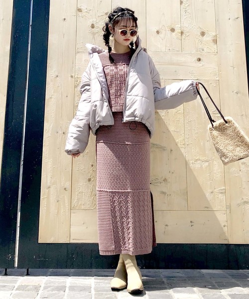 archives（アルシーヴ）の「【SETUPにも】パッチワークケーブルスカート（スカート・レディース・ベージュ/ブラウン/ピンクベージュ・MEDIUM）」の13枚目の写真