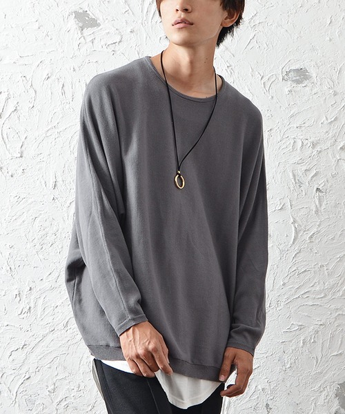 MinoriTY（マイノリティ）の「【MinoriTY】ドルマンスリーブハイゲージスウェットセーター  メンズ 無地 オーバーサイズ ビッグシルエット（スウェット・メンズ・ブラック/グレー/ベージュ/オフホワイト/ラベンダー/マスタード/ブラック系その他/グレー系その他/ベージュ系その他/ホワイト系その他/パープル系その他/イエロー系その他/グリーン系その他/グリーン系その他2/ブルーグレー/カーキ/グレー系その他2/パープル系その他2/グリーン系その他3/パープル系その他3/ブルー系その他7/パープル系その他7/ブルー系その他6/パープル系その他6/グリーン系その他4/ブルー系その他2/ネイビー/アーミー/ブルー系その他/ライトブルー/ダークラベンダー/グレイッシュベージュ/ダークブラック/マジェンタ/アッシュブラウン/アイボリー・M/L/S）」の9枚目の写真