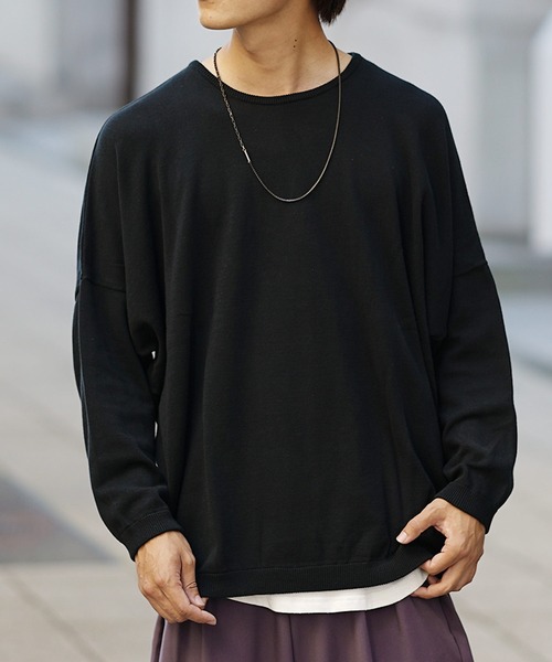 MinoriTY（マイノリティ）の「【MinoriTY】ドルマンスリーブハイゲージスウェットセーター  メンズ 無地 オーバーサイズ ビッグシルエット（スウェット・メンズ・ブラック/グレー/ベージュ/オフホワイト/ラベンダー/マスタード/ブラック系その他/グレー系その他/ベージュ系その他/ホワイト系その他/パープル系その他/イエロー系その他/グリーン系その他/グリーン系その他2/ブルーグレー/カーキ/グレー系その他2/パープル系その他2/グリーン系その他3/パープル系その他3/ブルー系その他7/パープル系その他7/ブルー系その他6/パープル系その他6/グリーン系その他4/ブルー系その他2/ネイビー/アーミー/ブルー系その他/ライトブルー/ダークラベンダー/グレイッシュベージュ/ダークブラック/マジェンタ/アッシュブラウン/アイボリー・M/L/S）」の6枚目の写真