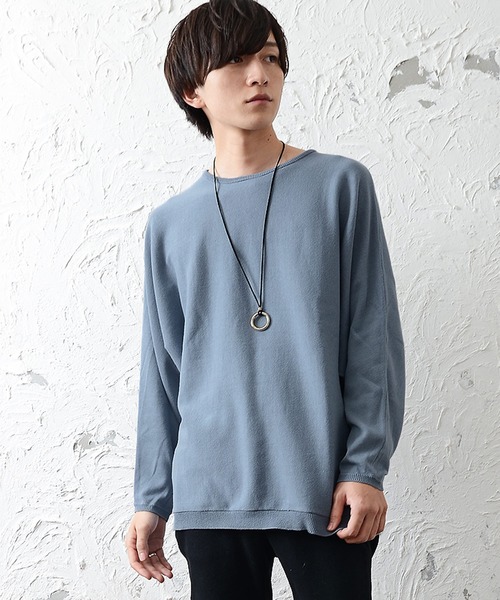 MinoriTY（マイノリティ）の「【MinoriTY】ドルマンスリーブハイゲージスウェットセーター  メンズ 無地 オーバーサイズ ビッグシルエット（スウェット・メンズ・ブラック/グレー/ベージュ/オフホワイト/ラベンダー/マスタード/ブラック系その他/グレー系その他/ベージュ系その他/ホワイト系その他/パープル系その他/イエロー系その他/グリーン系その他/グリーン系その他2/ブルーグレー/カーキ/グレー系その他2/パープル系その他2/グリーン系その他3/パープル系その他3/ブルー系その他7/パープル系その他7/ブルー系その他6/パープル系その他6/グリーン系その他4/ブルー系その他2/ネイビー/アーミー/ブルー系その他/ライトブルー/ダークラベンダー/グレイッシュベージュ/ダークブラック/マジェンタ/アッシュブラウン/アイボリー・M/L/S）」の10枚目の写真