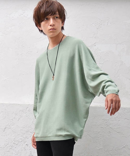 MinoriTY（マイノリティ）の「【MinoriTY】ドルマンスリーブハイゲージスウェットセーター  メンズ 無地 オーバーサイズ ビッグシルエット（スウェット・メンズ・ブラック/グレー/ベージュ/オフホワイト/ラベンダー/マスタード/ブラック系その他/グレー系その他/ベージュ系その他/ホワイト系その他/パープル系その他/イエロー系その他/グリーン系その他/グリーン系その他2/ブルーグレー/カーキ/グレー系その他2/パープル系その他2/グリーン系その他3/パープル系その他3/ブルー系その他7/パープル系その他7/ブルー系その他6/パープル系その他6/グリーン系その他4/ブルー系その他2/ネイビー/アーミー/ブルー系その他/ライトブルー/ダークラベンダー/グレイッシュベージュ/ダークブラック/マジェンタ/アッシュブラウン/アイボリー・M/L/S）」の18枚目の写真